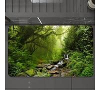 EMCLKS Tapis de Bain Antiderapant, Tapis Salle de Bain en Microfibre Douce, Tapis de Bain Absorbant, Lavable,Nature, dans la forêt, forêt idyllique, Groenland, rêveur, Mystique, Frais, trop,60x90 cm