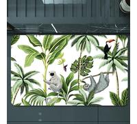 EMCLKS Tapis de Bain Antiderapant, Tapis Salle de Bain en Microfibre Douce, Tapis de Bain Absorbant, Lavable,Faune Tropicale, Harmonie Exotique des Animaux et des Plantes de la Jungle, Faun,60x90 cm