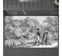 EMCLKS Tapis de Bain Antiderapant, Tapis Salle de Bain en Microfibre Douce, Tapis de Bain Absorbant, Lavable,Croquis Vintage et Historique de la Révolution française avec Napoléon et Une fe,60x90 cm