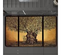 EMCLKS Tapis de Bain Antiderapant, Tapis Salle de Bain en Microfibre Douce, Tapis de Bain Absorbant, Lavable,L'olivier éternel sous la Nature, L'horreur de l'olivier, ode à la grâce de la n,60x90 cm