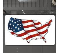 EMCLKS Tapis de Bain Antiderapant, Tapis Salle de Bain en Microfibre Douce, Tapis de Bain Absorbant, Lavable,Wanderlust, Drapeau Graphique des États-Unis, Symbole étoile des fédérations amé,60x90 cm