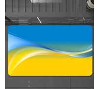 EMCLKS Tapis de Bain Antiderapant, Tapis Salle de Bain en Microfibre Douce, Tapis de Bain Absorbant, Lavable,Drapeau ukrainien Jaune et Bleu, inspiré par la Couleur, avec des Lignes Vibrant,60x90 cm