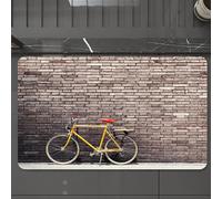 EMCLKS Tapis de Bain Antiderapant, Tapis Salle de Bain en Microfibre Douce, Tapis de Bain Absorbant, Lavable,Vergangenheit Ästhetische Rennrad Lean to The Brick Wall im Freien täglichen STA,60x90 cm