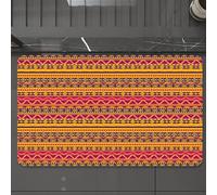EMCLKS Tapis de Bain Antiderapant, Tapis Salle de Bain en Microfibre Douce, Tapis de Bain Absorbant, Lavable,Motifs géométriques raciaux vifs, tribus colorées - Design inspirant, Motifs géo,60x90 cm