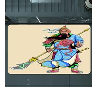 EMCLKS Tapis de Bain Antiderapant, Tapis Salle de Bain en Microfibre Douce, Tapis de Bain Absorbant, Lavable,Illustration vibrante d'une Figure Mythique de l'histoire Chinoise, vêtue d'une,60x90 cm