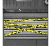 EMCLKS Tapis de Bain Antiderapant, Tapis Salle de Bain en Microfibre Douce, Tapis de Bain Absorbant, Lavable,Décoration de Police, enquête sur Les scènes de Crime, ne passez Pas, Citations,60x90 cm