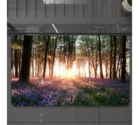 EMCLKS Tapis de Bain Antiderapant, Tapis Salle de Bain en Microfibre Douce, Tapis de Bain Absorbant, Lavable,à Travers Une forêt de jacinthes des Bois et des Arbres aux Rayons de Soleil écl,60x90 cm