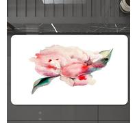 EMCLKS Tapis de Bain Antiderapant, Tapis Salle de Bain en Microfibre Douce, Tapis de Bain Absorbant, Lavable,Pivoine Aquarelle, Pivoine Rose Simple avec de subtils Reflets Rouges, posée sur,60x90 cm