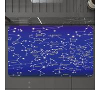 EMCLKS Tapis de Bain Antiderapant, Tapis Salle de Bain en Microfibre Douce, Tapis de Bain Absorbant, Lavable,Guide de l'horoscope, Une Compilation des Signes du Zodiaque avec Son nom, Fond,60x90 cm
