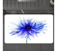 EMCLKS Tapis de Bain Antiderapant, Tapis Salle de Bain en Microfibre Douce, Tapis de Bain Absorbant, Lavable,Fleur Aquarelle, Un Seul Grand Bleuet délicat fané au Nord,60x90 cm