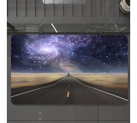 EMCLKS Tapis de Bain Antiderapant, Tapis Salle de Bain en Microfibre Douce, Tapis de Bain Absorbant, Lavable,Surréaliste, Autoroute menant à la Voie Lactée, Nébuleuse, Ciel, Vie Mystique, I,60x90 cm