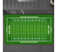 EMCLKS Tapis de Bain Antiderapant, Tapis Salle de Bain en Microfibre Douce, Tapis de Bain Absorbant, Lavable,Football, Terrain de Jeu Stratégie Tactique Zone d'en-But Touchdown Sport,60x90 cm