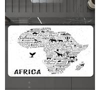 EMCLKS Tapis de Bain Antiderapant, Tapis Salle de Bain en Microfibre Douce, Tapis de Bain Absorbant, Lavable,Symboles de la Nature, de la Culture et de l'architecture de l'Afrique sous la f,60x90 cm