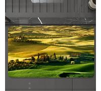 EMCLKS Tapis de Bain Antiderapant, Tapis Salle de Bain en Microfibre Douce, Tapis de Bain Absorbant, Lavable,Paysages toscans et Maisons de Campagne, Terrain Vague de Campagne et cyprès, ch,60x90 cm