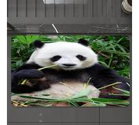 EMCLKS Tapis de Bain Antiderapant, Tapis Salle de Bain en Microfibre Douce, Tapis de Bain Absorbant, Lavable,Panda, Panda géant se Relaxant dans Un Environnement verdoyant et Luxuriant, mâc,60x90 cm