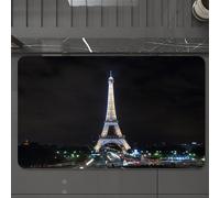 EMCLKS Tapis de Bain Antiderapant, Tapis Salle de Bain en Microfibre Douce, Tapis de Bain Absorbant, Lavable,Tour Eiffel, Paris, Paysage Antique, Monuments de France, Thème d'image Vintage,60x90 cm