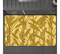EMCLKS Tapis de Bain Antiderapant, Tapis Salle de Bain en Microfibre Douce, Tapis de Bain Absorbant, Lavable,Récolte, épis de céréales, blé Rural, seigle, modèle de Champ, Agriculture, terr,60x90 cm