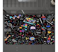 EMCLKS Tapis de Bain Antiderapant, Tapis Salle de Bain en Microfibre Douce, Tapis de Bain Absorbant, Lavable,modèle sans Couture avec des icônes Scolaires colorées sur Fond avec des icônes,60x90 cm