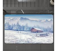 EMCLKS Tapis de Bain Antiderapant, Tapis Salle de Bain en Microfibre Douce, Tapis de Bain Absorbant, Lavable,Vue du Mont Blanc Depuis Le Village de Charousse Chamonix France,60x90 cm