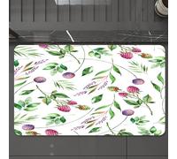 EMCLKS Tapis de Bain Antiderapant, Tapis Salle de Bain en Microfibre Douce, Tapis de Bain Absorbant, Lavable,Motif Baies à l'aquarelle -Malin, mûre, Raisin,60x90 cm