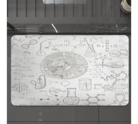 EMCLKS Tapis de Bain Antiderapant, Tapis Salle de Bain en Microfibre Douce, Tapis de Bain Absorbant, Lavable,Formules Chimiques Scolaires. Cahier d'école. Fond de formules manuscrites. Lett,60x90 cm