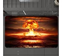 EMCLKS Tapis de Bain Antiderapant, Tapis Salle de Bain en Microfibre Douce, Tapis de Bain Absorbant, Lavable,Puissante Explosion d'une Bombe nucléaire dans l'océan. Guerre nucléaire. Haute,60x90 cm