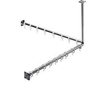 Emco 358700120 duschvorhangset System 2 800 mm à 16 Anneaux chromé