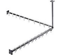 Emco 358700122 Set de douche 1.000 mm (2 x Barre pour rideau de douche, 1 x Set de montage, 1 x Ecoincon, 90°, 1 x Support plafond pour barre, 20 x Anneau de douche)