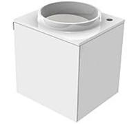 Emco 958227411 Lavabo pour vestiaire (fonte minérale), 450 mm Poignée de porte à gauche, avec trous pour robinet à droite