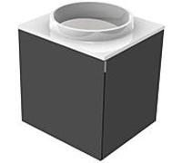 Emco 958227514 Lavabo pour vestiaire (fonte minérale), 450 mm Poignée de porte à droite, sans trous pour robinet.