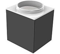 Emco 958227515 Lavabo pour vestiaire (fonte minérale), 450 mm Poignée de porte à gauche, sans trous pour robinet.