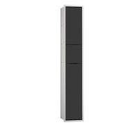 emco asis module 150 module WC invités encastré modèle, porte-poubelle, porte-papier, porte-papier, set de brosses de toilette, 976027570, Couleur: aluminium/noir