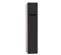 Emco Bad WC asis 2.0 encastré, porte-papier, 1 porte avec fente, charnière gauche, aluminium/noir