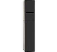Emco Bad WC asis 2.0 encastré, porte-papier, 1 porte avec fente, charnière gauche, aluminium/noir