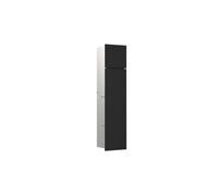 emco asis module pure WC, montage encastré, charnière de porte à gauche, façade en verre en deux parties, 730x170mm, avec compartiment pour rouleau de réserve, 975528500, Couleur: Noir Mat