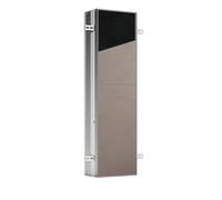 emco asis modules plus : module WC encastré, tablette en verre, tablette métallique, prise de courant, interrupteur de contact de porte et éclairage à LED, sens d'ouverture réversible (gauche/droite),