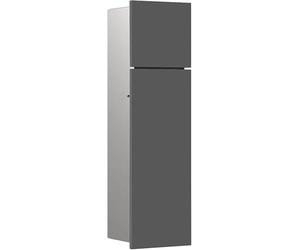 EMCO Asis Pure 975551503 Module d'armoire encastré pour Salle de Bain comme Porte-Papier Toilette et Porte-Brosse WC avec Fonction Push to Open, Gris Mat, butée à Droite