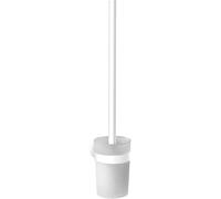 Ensemble de brosses rondes emco, récipient en plastique, modèle mural, manche de brosse chromé, 431513900, Couleur: blanc