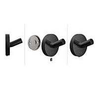 Emco Crochet porte-serviettes rond 437513300, 40 × 50 × 50 mm, noir