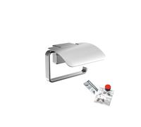 emco cue Porte-papier toilette Bundle comprenant porte-papier toilette avec couvercle et set de colle, 010-8702