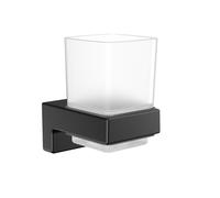 emco cue porte-verre, verre cristal satiné, modèle mural, noir, 322013300
