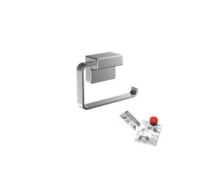 emco cue support de papier toilette bundle composé d'un porte-papier toilette sans couvercle et d'un set de colle, 010-8703