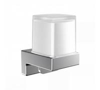 Emco Distributeur de Savon Liquide avec gobelet en Verre Cristal, métal, chromé, Normal