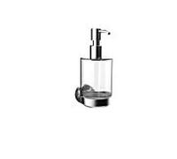 Emco Distributeur de savon liquide rond 432100100 chromé , modèle mural, verre cristal clair, pompe en plastique