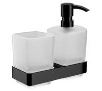 Emco Bad Porte-verre et distributeur de savon liquide Loft 053113300 mural chromé noir
