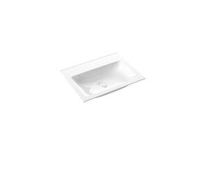emco evo 600 lavabo, 611x475mm, sans trop-plein, pour meuble bas evo 600, 957711460, Exécution: sans trou de robinet