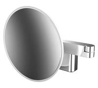 Emco Evo Miroir de Maquillage et de Rasage LED sur Bras Double Articulation, Miroir cosmétique Rond avec éclairage Mural, Miroir grossissant à intensité Variable (3 Compartiments)