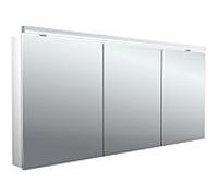 Emco Bad Armoire à miroir Flat 2 Classic – 1600x729 mm, 3 portes, LED supérieur, aluminium