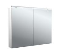 Emco flat 2 Classic armoire à miroir éclairée en saillie 979706504 1000x729mm, éclairage supérieur à LED, 2 portes, aluminium