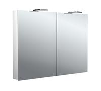 emco flat 2 Style Armoire de toilette avec éclairage LED avec spots à poser, 2 portes, 1000x711x113mm, 979706304
